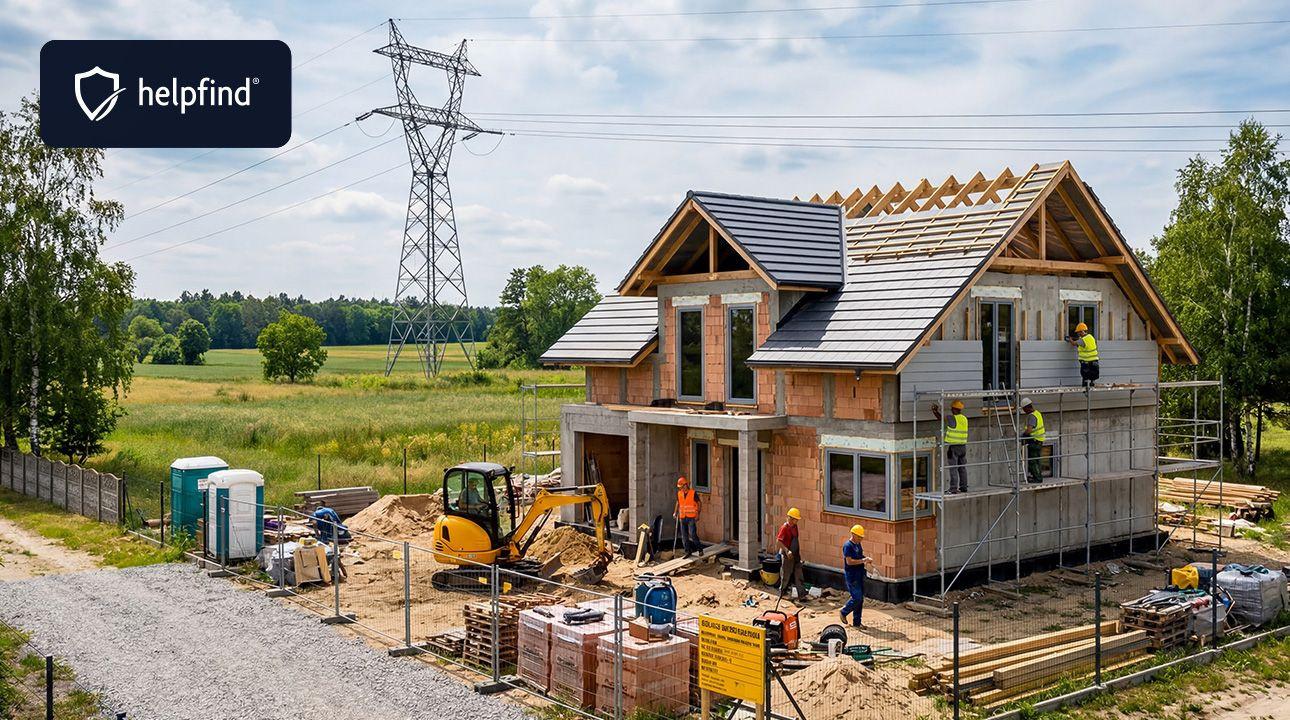 Słup wysokiego napięcia na działce a budowa domu. Jak działać?