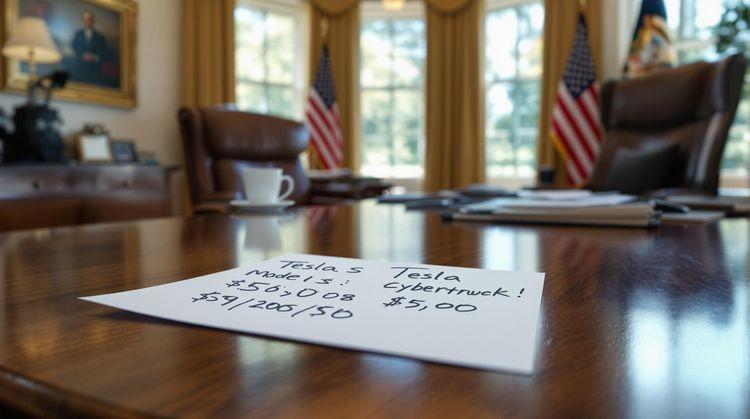 Trump zaskakuje notatkami o Tesli w Białym Domu - co planuje?