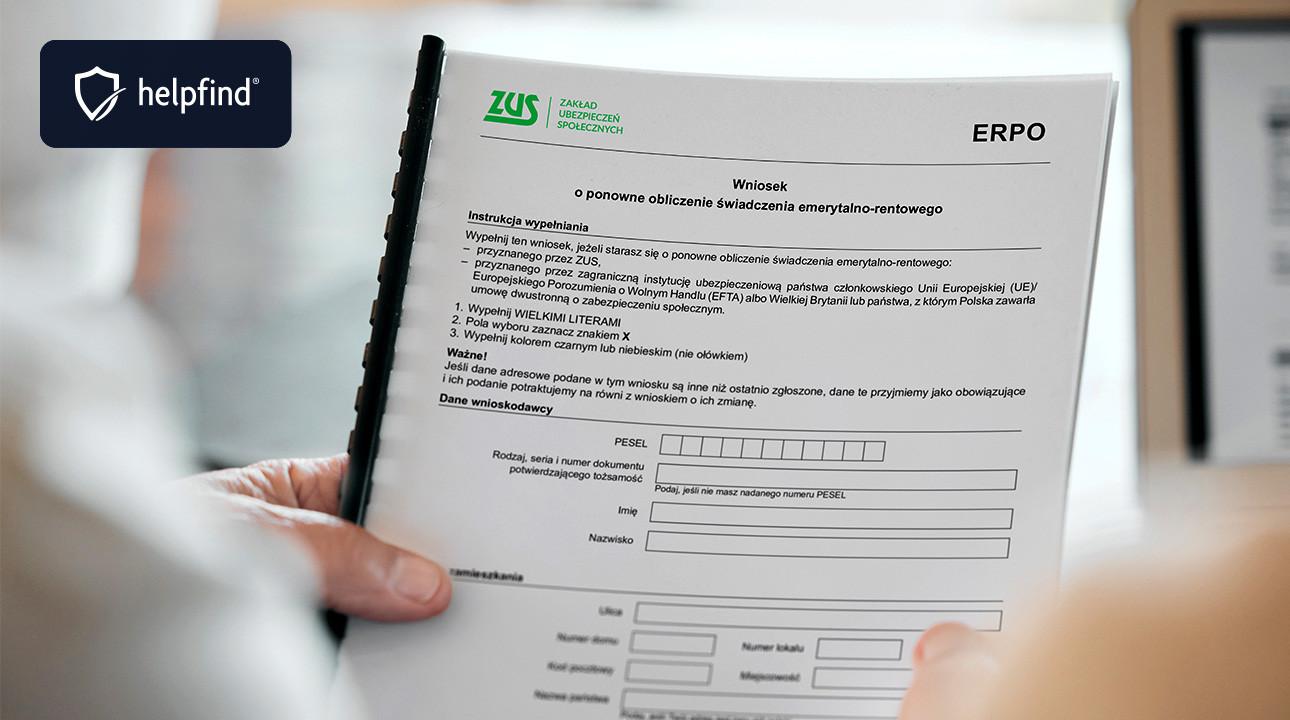 ERPO ZUS – jak wypełnić wniosek o ponowne przeliczenie emerytury?