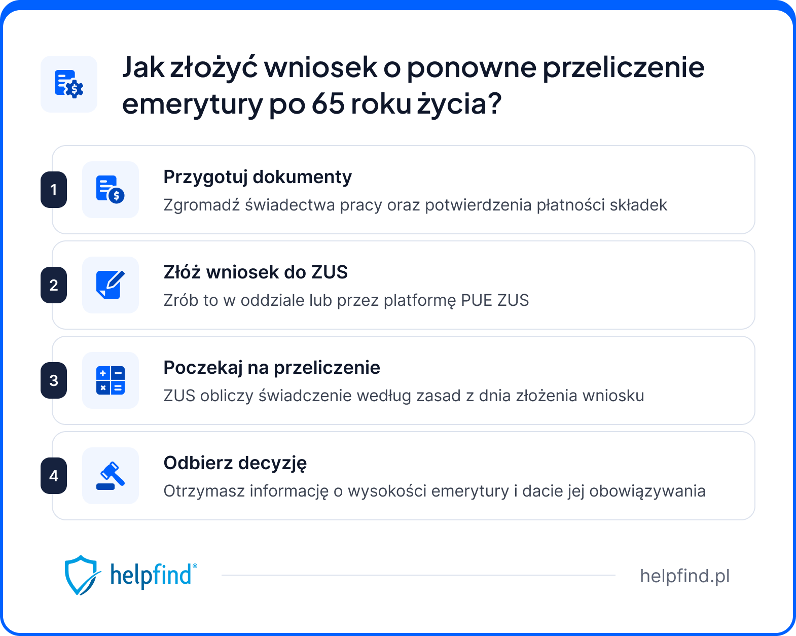 ponowne przeliczenie emerytury po 65 roku życia