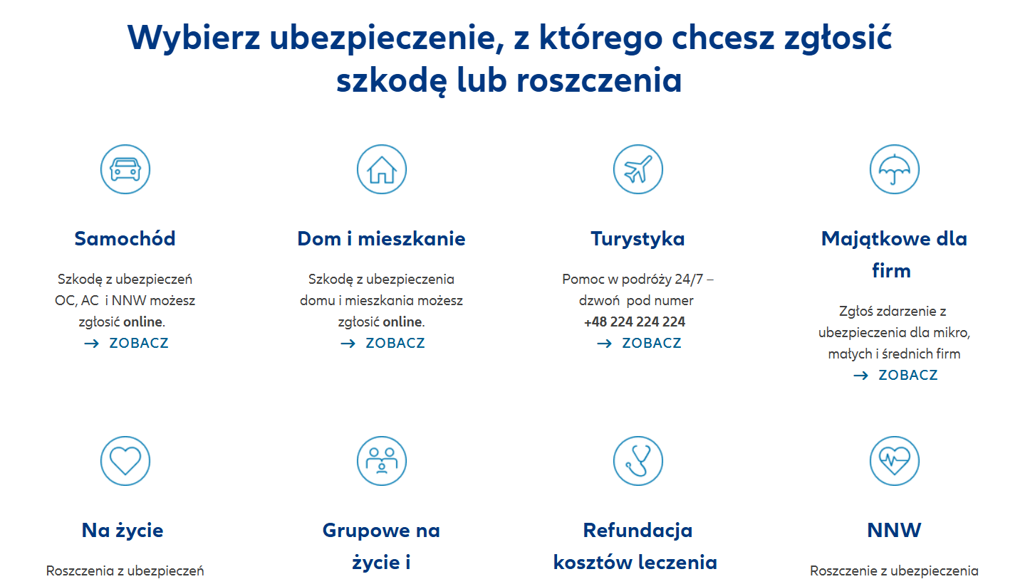 zgłoszenie szkody allianz ubezpieczenie rodzaj