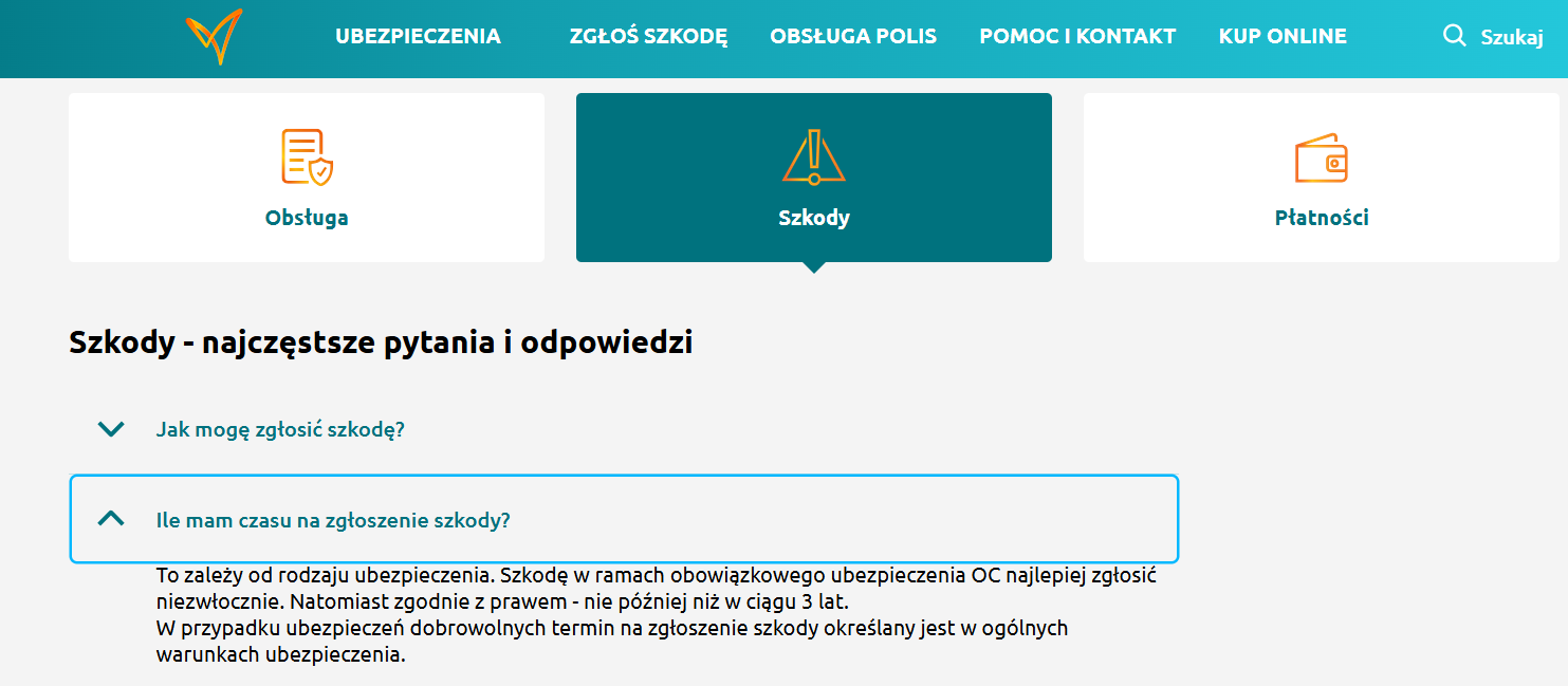 wiener zgłoszenie szkody