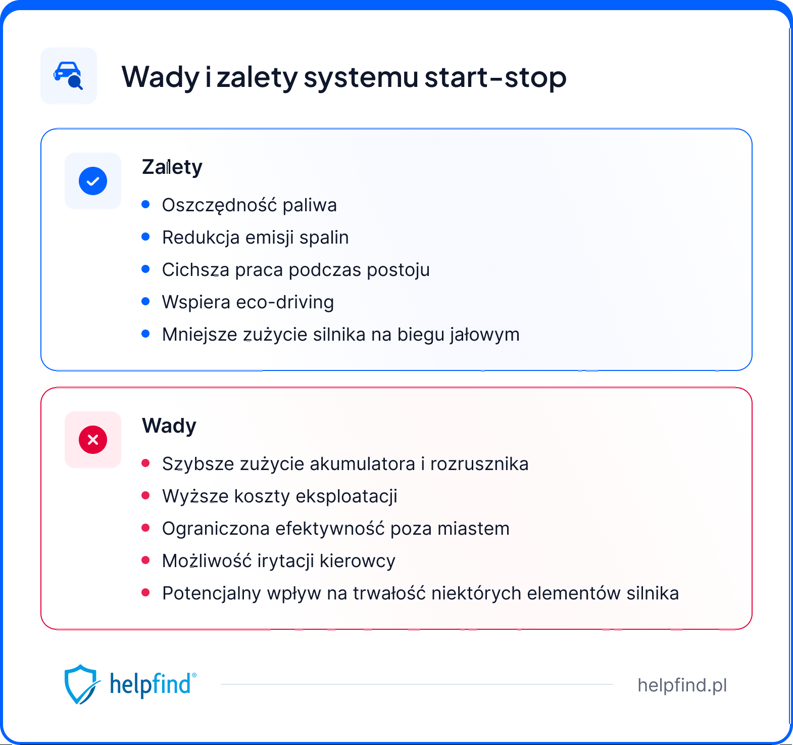 system start-stop potencjalne wady i zalety