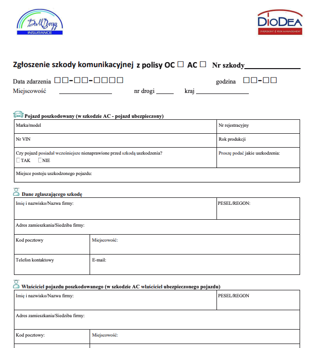 Dallbogg zgłoszenie szkody