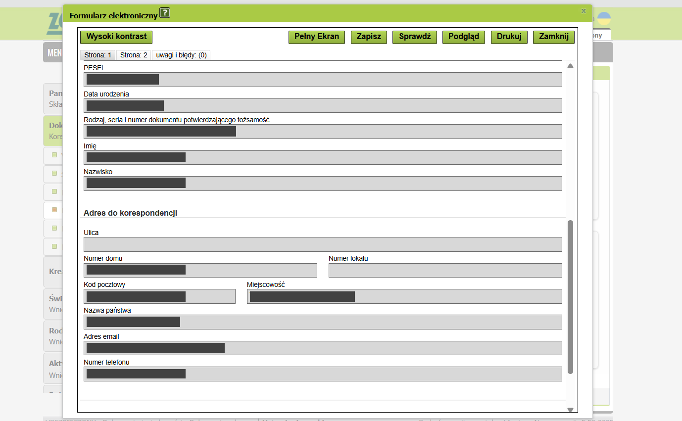 kopia decyzji o przyznaniu wcześniejszej emerytury