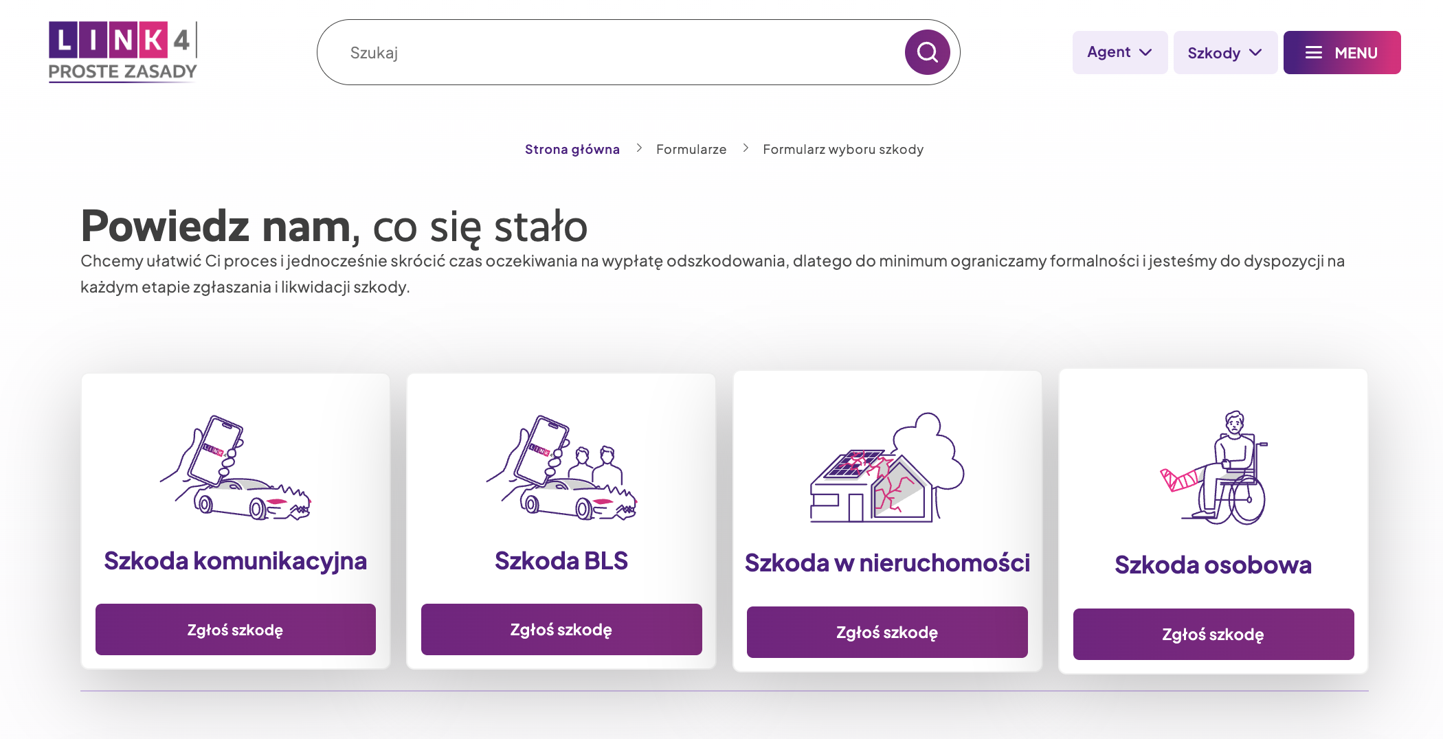 link4 jak zgłosić szkodę